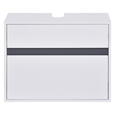 HOMCOM Mobiletto Sottolavabo e Copricolonna per il Bagno in Legno Bianco