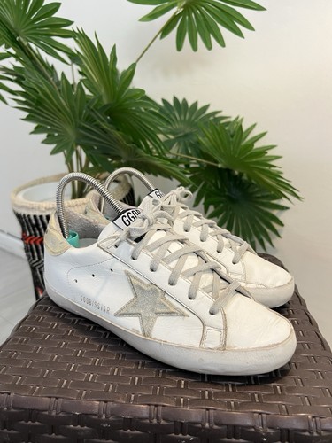 Golden goose white green - golden, white/green