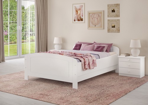 Letto legno bianco - legno,