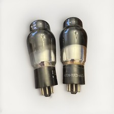 Coppia tubi alimentazione bottiglia NOS KENRAD 6B4G ST abbinati fondo vetro nero D cromo