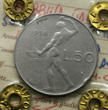 RARA 50 Lire Vulcano I° tipo 1958 !! PERIZIATA