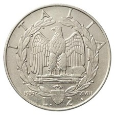 2 Lire 1939 VIII amagn. SPL