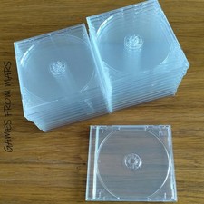 20 Custodie Rigide Vuote Trasparenti CD DVD Con Fondo Rimovibile Cover Usate