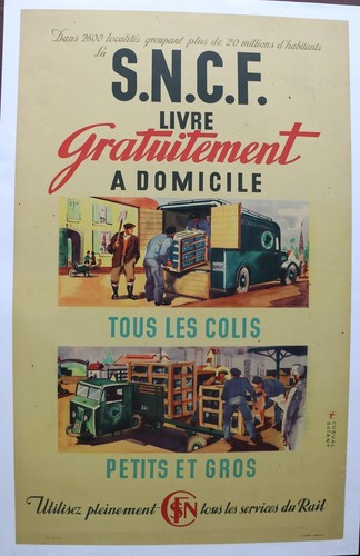 Manifesto sncf 1947 trattore - sncf,