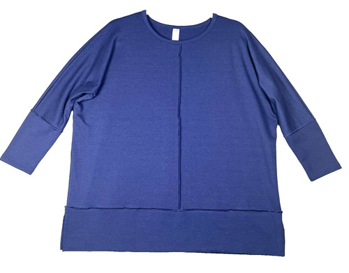 Felpa dolman blu - blu, oversize