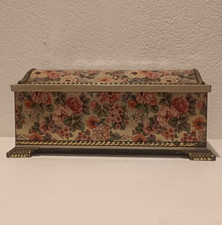 Scatola di latta VINTAGE: FORZIERE BAULE - FIORI, ORO E ARGENTE