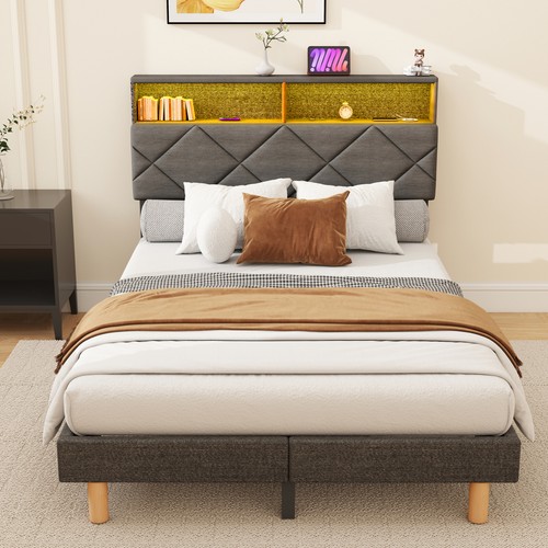 Oyajia letto imbottito grigio - letto,