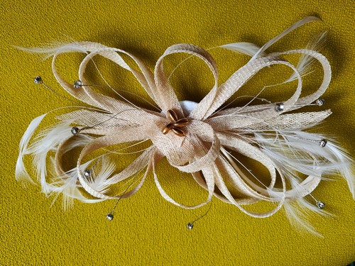 Fascinator donna beige - fascinator, con
