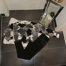 Nuovo set homewear outfit L42 44 felpa crop jeggings pantaloni stretch nero top