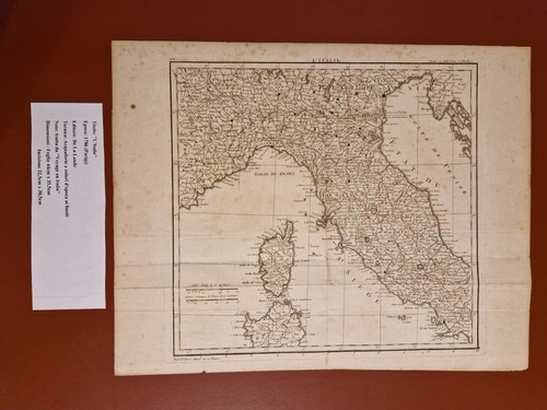 Mappa antica italia - italia, 1786