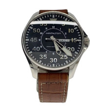 Orologio Uomo Hamilton Khaki Pilot H647150 Automatico Quadrante Nero di JP