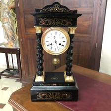 Antico orologio di Parigi a pendolo portico parigina Francese con intarsi Boulle