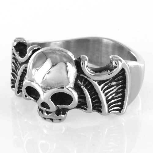 Bague acier bat wing vampire - bague,