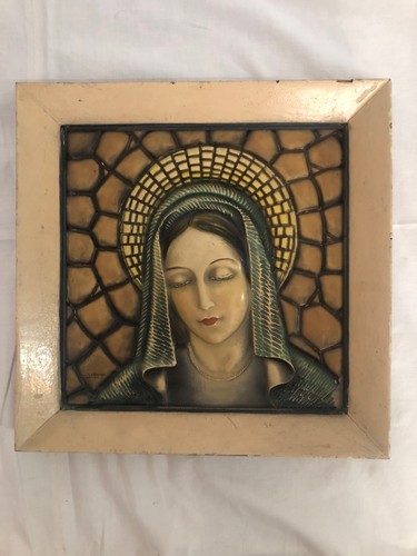 Madonna gesso firmata g - madonna, in
