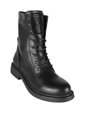 Solada Anfibi donna stringati con zip e strass