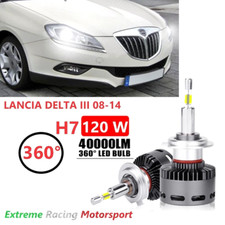 LANCIA DELTA III 08- LAMPADE LED FARI LENTICOLARI H7 12V 40000LM 360° ULTRAWHITE