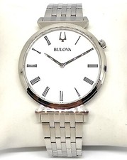 Orologio Bulova Uomo 96A232 Cinturino Acciaio Quadrante Bianco