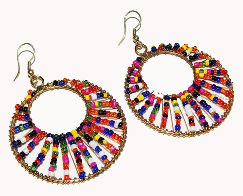 Orecchini tibetani multicolore - orecchini,