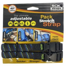 ROK Cinghie Moto Bici ATV HD 1060mm 42" Elastico Regolabile Nero Riflettente