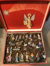 1930/50 Lotto di 24 Statuine Presepio: Pasta Gesso Cartapesta, Originali Vintage