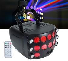 E-Lektron Butterfly-3 3 LED RGBW + Laser DJ Party Effetto Luce DMX Flower
