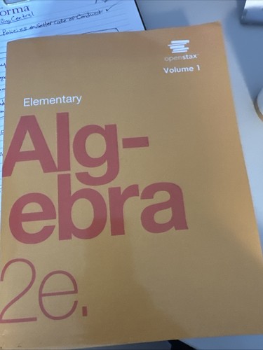 Openstax elementary algebra - algebra, 2e