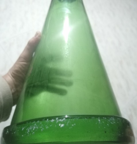 Grande antica bottiglia - antica, verde