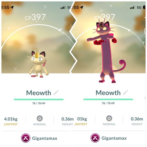 Shiny meowth gigantamax - shiny,