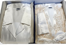 Set Completo Vestaglia Donna Pigiama Aperto in Satin raso mano seta colore seta