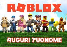 Cialda ROBLOX VIDEOGAME GROUP compleanno NOME Decorazione Torta Ostia Zucchero