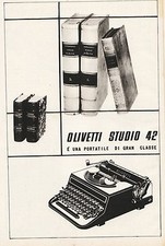 PUBBLICITA' 1939 OLIVETTI STUDIO 42 IVREA MACCHINA DA SCRIVERE PORTATILE LIBRI