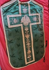 Pianeta Verde Con Ricami Antichi E Pellicano, Green Chasuble, Kasel
