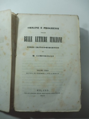 Cimorelli origine progressi - origine,