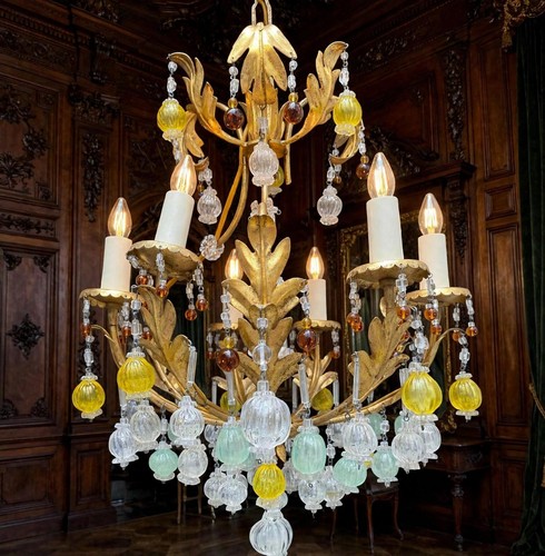 Lampadario luci stile murano - lampadario,