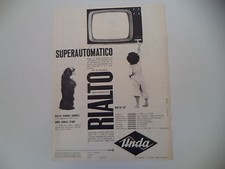 advertising Pubblicità 1961 TV TELEVISORE UNDA RIALTO