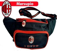 A.C. Milan Marsupio in Cordura 2 Tasche 2 zip con Cursori Logo Ufficiale