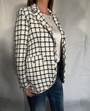 Giacca blazer in tweed blu o
