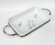 teglia da forno pirofila rettangolare Broggi by Ancap con supporto argentato