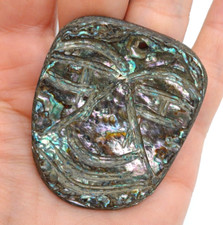 MADREPERLA - CONCHIGLIA DI ABALONE CIONDOLO MASCHERA IN STILE ETNICO