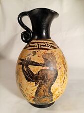 REPLICA BROCCA VASO ANTICA GRECIA ANNI 70 SOUVENIR DIPINTO A MANO CESELLATO ARTE