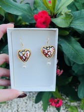 Orecchini Cuori In ceramica di Caltagirone Artigianale  Sicily