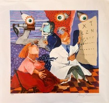 Pino Procopio - L'oculista 50x50 cm Serigrafia fine art firmata a mano medico