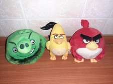 Lotto 3 Peluches Pupazzi Angry Birds Set Gioco App PlayStation Originali 