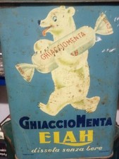 vecchia antica scatola latta vintage elah ghiaccio menta