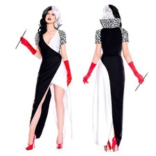 ✨ Abito Cosplay Bianco e Nero per Donna – Costume Elegante per Halloween, Party