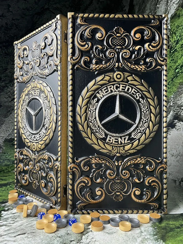 Ash backgammon with car emblem