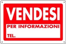 CARTELLO VENDESI GRANDE FORMATO 60 X 40 CM IN POLIONDA