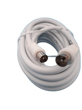 Cavo antenna TV coassiale maschio/maschio schermato 5 mt bianco