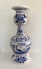 Vaso in ceramica smaltata - stile DELFT - manifattura di peggio - marcato