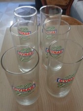 6 BICCHIERI PUBBLICITARI LIQUORE AMARO CYNAR-IN VETRO-ANNI 70'-VINTAGE BAR PUB